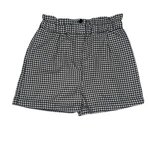 Btween Houndstooth Shorts Size‎ 8Y Black And White Holiday elastic waist Girl